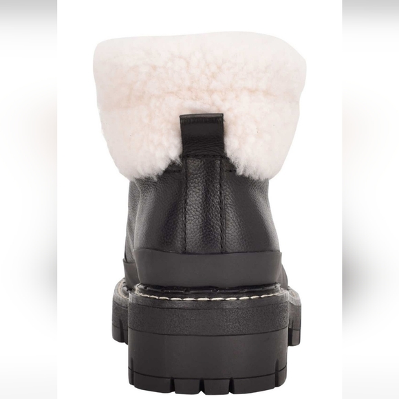 Marc Fisher LTD Cade Genuine Leather Shearling Cuff Lace-Up Boot Size 9 #465 - Picture 7 of 7